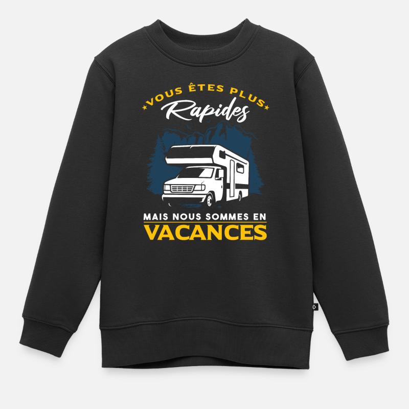 Camping-Car Slogan - Sweat Premium enfant bio - noir