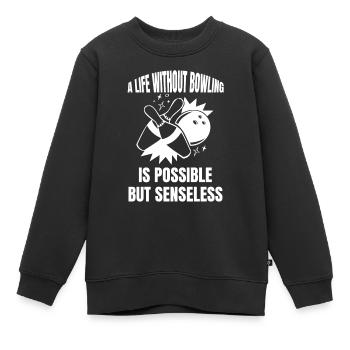 Bowling Bowling Bowling Club Bowling Club - Sweat Premium enfant bio - noir - Devant - AI Model Kid Female (0cm)