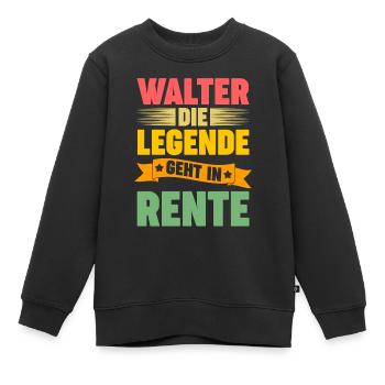 Walter die Legende geht in Rente - Kinder Premium Organic Sweatshirt - Schwarz - Vorne - AI Model Kid Female (0cm)