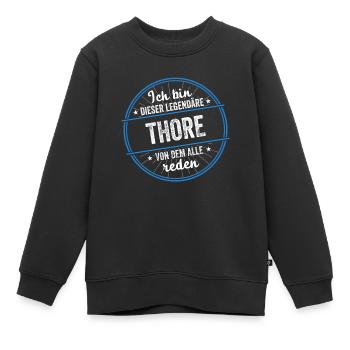 Ich bin dieser legendärer Thore Name - Kinder Premium Organic Sweatshirt - Schwarz - Vorne - AI Model Kid Female (0cm)