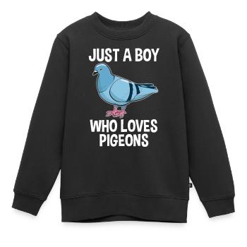 Taube Taubenliebhaber Spruch Geschenk Jungen - Kinder Premium Organic Sweatshirt - Schwarz - Vorne - AI Model Kid Female (0cm)