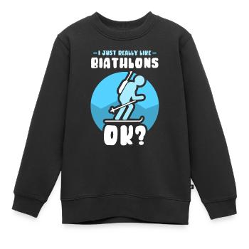 Ich Mag Biathlons Einfach Sehr Biathlon Biathlet - Kinder Premium Organic Sweatshirt - Schwarz - Vorne - AI Model Kid Female (0cm)