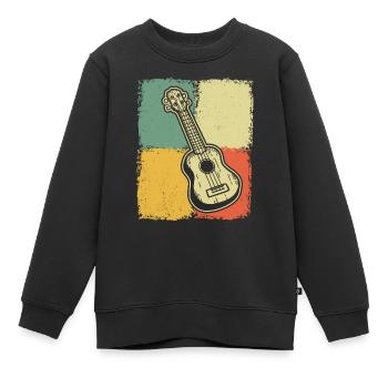 Ukulélé Joueur de ukulélé Ukuléléliste - Sweat Premium enfant bio - noir - Devant - AI Model Kid Female (0cm)