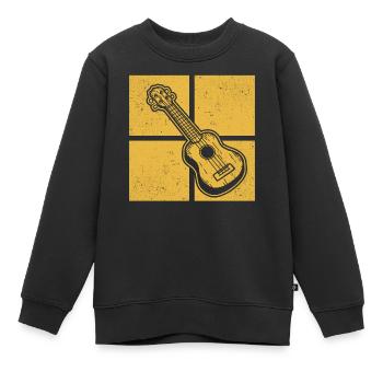 Ukulélé Joueur de ukulélé Ukuléléliste - Sweat Premium enfant bio - noir - Devant - AI Model Kid Female (0cm)