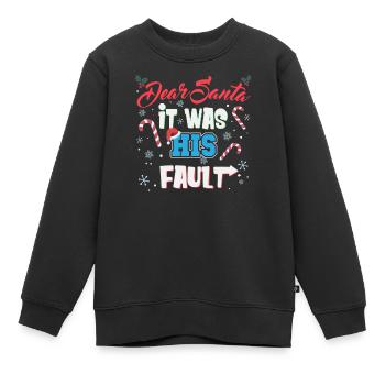 Christmas Quotes Lover Santa List Siblings Gift - Kinder Premium Organic Sweatshirt - Schwarz - Vorne - AI Model Kid Female (0cm)