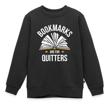 Les signets sont pour les abandons - Sweat Premium enfant bio - noir - Devant - AI Model Kid Female (0cm)