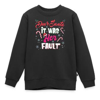 Christmas Quotes Lover Santa List Siblings Gift - Kinder Premium Organic Sweatshirt - Schwarz - Vorne - AI Model Kid Female (0cm)