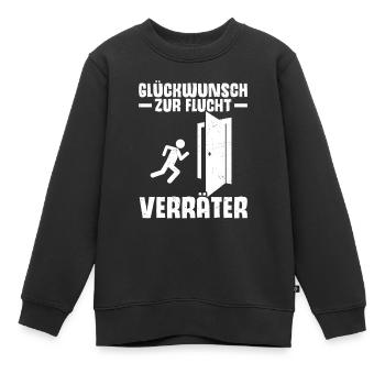 Glückwunsch zur Flucht Verräter! Jobwechsel Abschi - Kinder Premium Organic Sweatshirt - Schwarz - Vorne - AI Model Kid Female (0cm)