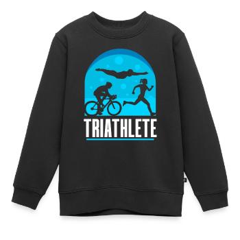 Triathlete Triathlons Triathlon Sport Triathlete - Kids Premium Organic Sweatshirt - black - Front - AI Model Kid Female (0cm)