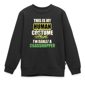 C’est mon costume humain Je suis vraiment un - Sweat Premium enfant bio - noir - Devant - AI Model Kid Female (0cm)