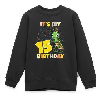 C’est ma sauterelle de 15 ans - Sweat Premium enfant bio - noir - Devant - AI Model Kid Female (0cm)