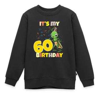 C’est ma sauterelle de 60 ans - Sweat Premium enfant bio - noir - Devant - AI Model Kid Female (0cm)