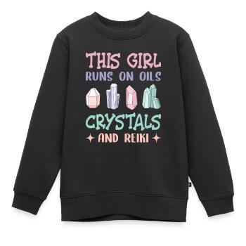 Praticiens de Reiki & Maître Reiki - Sweat Premium enfant bio - noir - Devant - AI Model Kid Female (0cm)