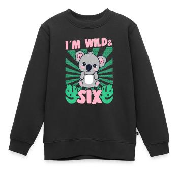 Im Wild Et 6 ans Bday Party Cadeau Koala - Sweat Premium enfant bio - noir - Devant - AI Model Kid Female (0cm)
