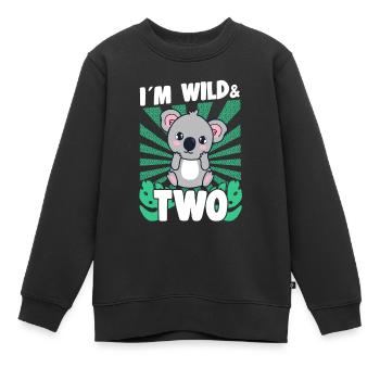 Im Wild & 2 Years Bday Party Gift Birthday Kids - Kinder Premium Organic Sweatshirt - Schwarz - Vorne - AI Model Kid Female (0cm)