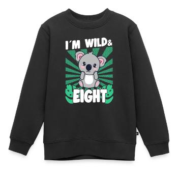 Im Wild & 8 Years Bday Party Gift Birthday Kids - Kinder Premium Organic Sweatshirt - Schwarz - Vorne - AI Model Kid Female (0cm)