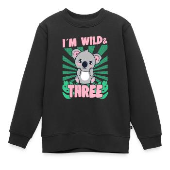 Im Wild Et 3 ans Bday Party Gift Koala - Sweat Premium enfant bio - noir - Devant - AI Model Kid Female (0cm)