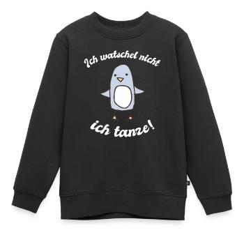 Ich watschel nicht, ich tanze! weiß - Kinder Premium Organic Sweatshirt - Schwarz - Vorne - AI Model Kid Female (0cm)