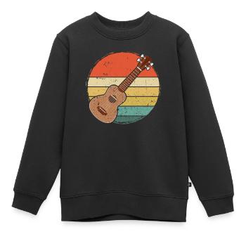Ukulélé Joueur de ukulélé Ukuléléliste - Sweat Premium enfant bio - noir - Devant - AI Model Kid Female (0cm)