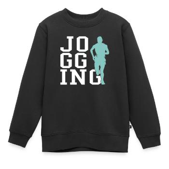 Faire du jogging - Sweat Premium enfant bio - noir - Devant - AI Model Kid Female (0cm)