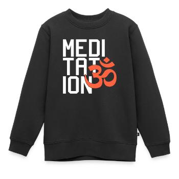Meditation - Kinder Premium Organic Sweatshirt - Schwarz - Vorne - AI Model Kid Female (0cm)