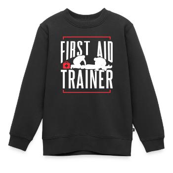 Erste Hilfe Ausbilder Kurs Sofortmaßnahmen Lehrer - Kinder Premium Organic Sweatshirt - Schwarz - Vorne - AI Model Kid Female (0cm)
