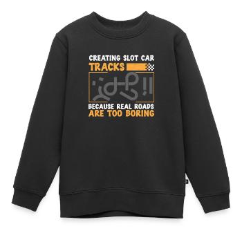 Slotcar-Rennen Erstellen von Slotcar-Strecken - Kinder Premium Organic Sweatshirt - Schwarz - Vorne - AI Model Kid Female (0cm)