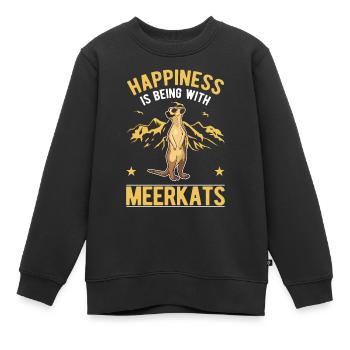 Le bonheur des suricates - Sweat Premium enfant bio - noir - Devant - AI Model Kid Female (0cm)