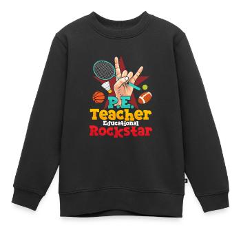 École d’éducation physique éducative de l’enseignement de l’éducation physique de l’éducation physique de l - Sweat Premium enfant bio - noir - Devant - AI Model Kid Female (0cm)