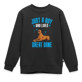 Dogue allemand - Sweat Premium enfant bio - noir - Devant - AI Model Kid Female (0cm)