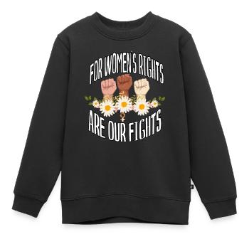 Für die Frauenrechte kämpfen wir - Kinder Premium Organic Sweatshirt - Schwarz - Vorne - AI Model Kid Female (0cm)