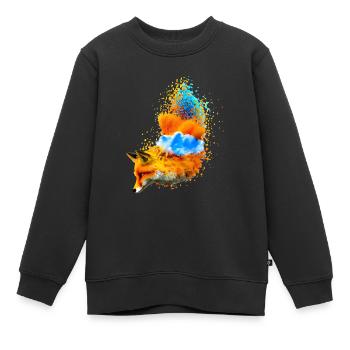 Créativité sauvage Renard - Sweat Premium enfant bio - noir - Devant - AI Model Kid Female (0cm)