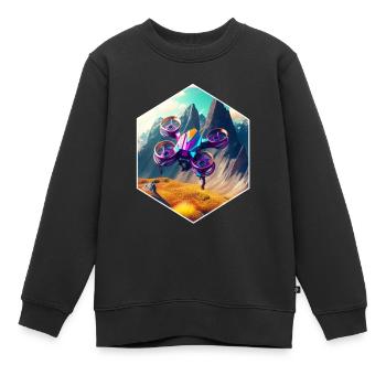 Drohne Fliegen Quadrocopter - Kinder Premium Organic Sweatshirt - Schwarz - Vorne - AI Model Kid Female (0cm)