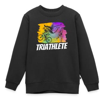 Triathlete Triathlete Triathlons Sport Triathlon - Kids Premium Organic Sweatshirt - black - Front - AI Model Kid Female (0cm)