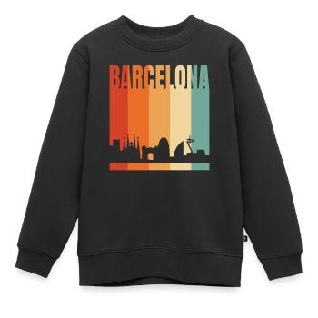 Barcelona - Kinder Premium Organic Sweatshirt - Schwarz - Vorne - AI Model Kid Female (0cm)