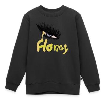 Œil de miel - Sweat Premium enfant bio - noir - Devant - AI Model Kid Female (0cm)