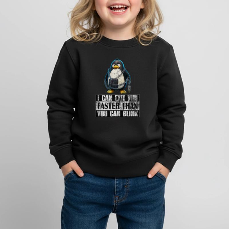 I Can Exit VIM Faster Than You Can Blink Linux Kinder Premium Organic Sweatshirt