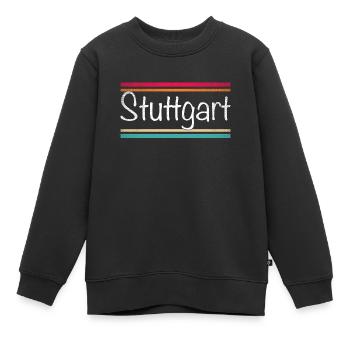 Stuttgart - Sweat Premium enfant bio - noir - Devant - AI Model Kid Female (0cm)