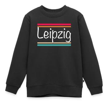 Leipzig - Sweat Premium enfant bio - noir - Devant - AI Model Kid Female (0cm)