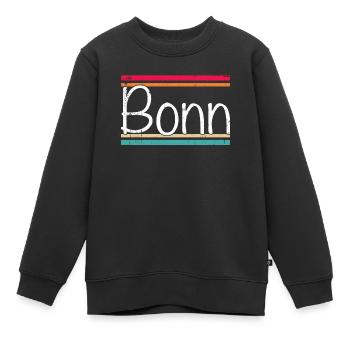 Bonn - Sweat Premium enfant bio - noir - Devant - AI Model Kid Female (0cm)
