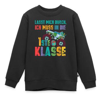 Lasst mich durch - Einschulung Monster Truck - Kinder Premium Organic Sweatshirt - Schwarz - Vorne - AI Model Kid Female (0cm)