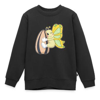 Schmetterling Samen - Kinder Premium Organic Sweatshirt - Schwarz - Vorne - AI Model Kid Female (0cm)