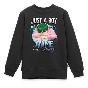 Anime Otaku Weeb - Sweat Premium enfant bio - noir - Devant - AI Model Kid Female (0cm)
