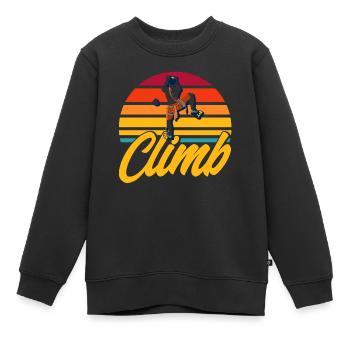 Klettern Felsklettern Geschenk - Kinder Premium Organic Sweatshirt - Schwarz - Vorne - AI Model Kid Female (0cm)