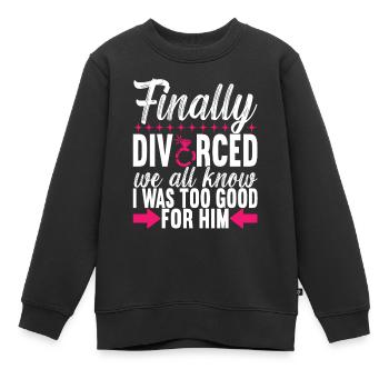 Divorce Divorcé - Sweat Premium enfant bio - noir - Devant - AI Model Kid Female (0cm)