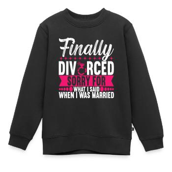 Divorce Divorcé - Sweat Premium enfant bio - noir - Devant - AI Model Kid Female (0cm)
