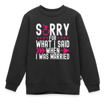 Divorce Divorcé - Sweat Premium enfant bio - noir - Devant - AI Model Kid Female (0cm)