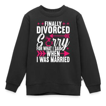 Divorce Divorcé - Sweat Premium enfant bio - noir - Devant - AI Model Kid Female (0cm)