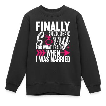 Divorce Divorcé - Sweat Premium enfant bio - noir - Devant - AI Model Kid Female (0cm)
