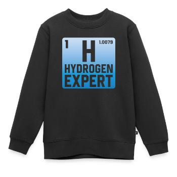 Hydrogen Expert Élément d’énergie hydrogène - Sweat Premium enfant bio - noir - Devant - AI Model Kid Female (0cm)